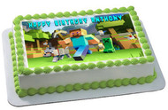 MINECRAFT Characters 2 Edible Birthday Cake Topper OR Cupcake Topper, Decor