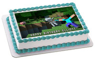 MINECRAFT Characters 3 Edible Birthday Cake Topper OR Cupcake Topper, Decor