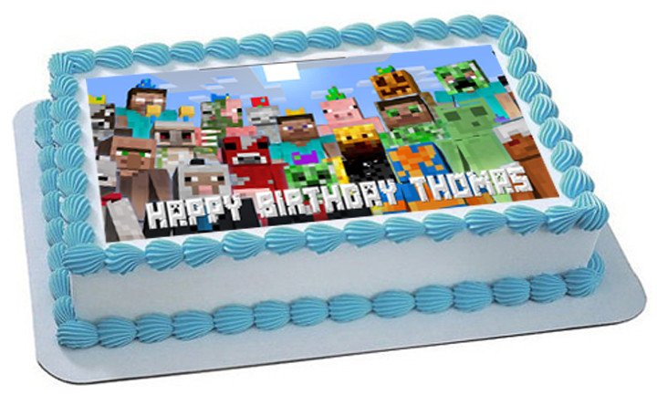 Minecraft Characters 5 Edible Birthday Cake Topper