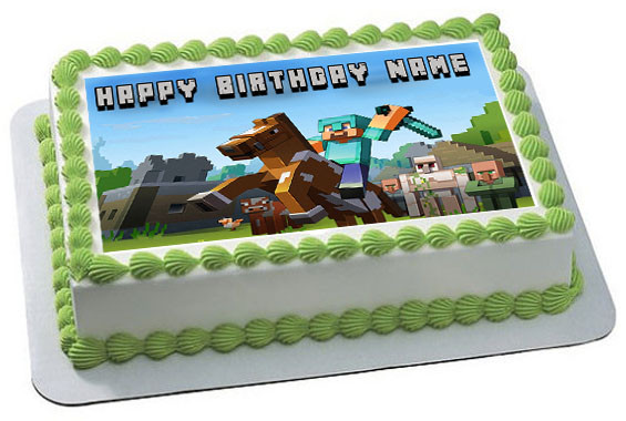 MINECRAFT Characters 6 Edible Birthday Cake Topper