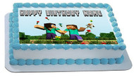 MINECRAFT Characters 7 Edible Birthday Cake Topper OR Cupcake Topper, Decor