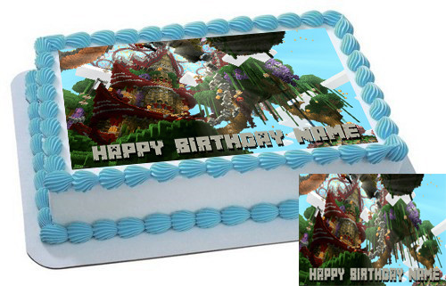 Minecraft Orient Excess Edible Birthday Cake Topper