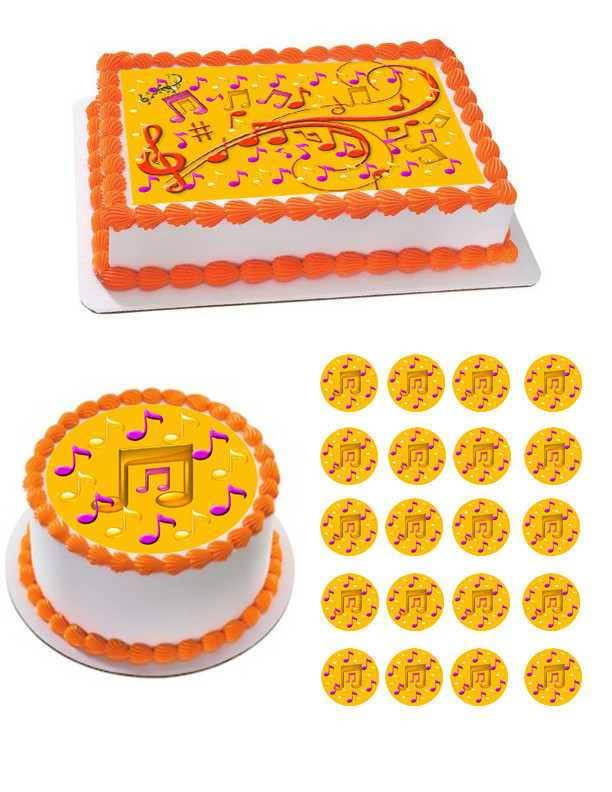 Music Note Edible Birthday Cake Topper