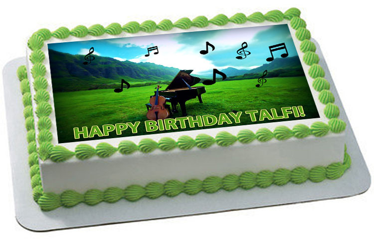 Music Notes Piano Musical Instrument Edible Birthday Cake Topper