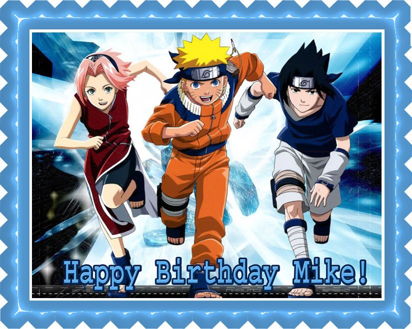 Naruto 3 Edible Birthday Cake Topper