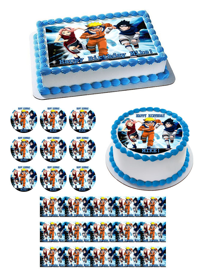 Naruto 3 Edible Birthday Cake Topper