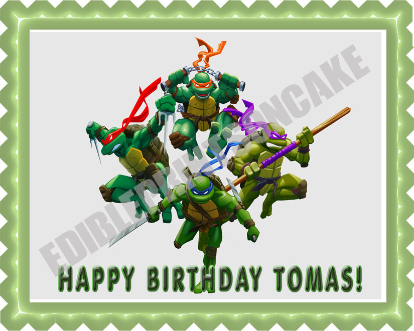 Ninja Turtles Edible Birthday Cake Topper