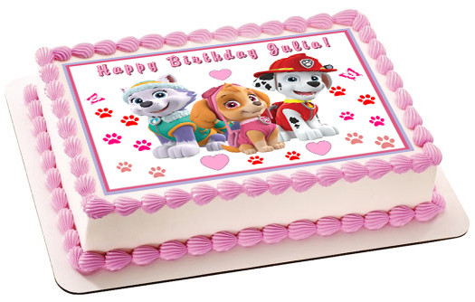 Edible Paw Patrol Cake And Cupcake Topper Edible Cake Image