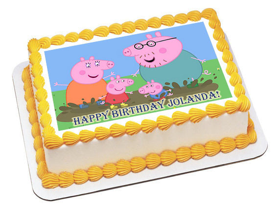 Peppa Pig 2 Edible Birthday Cake Topper Or Cupcake Topper Decor