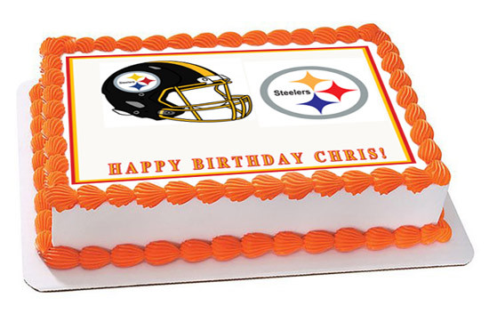 Steelers Jersey, Sports, 2 Tier Fondant Birthday Cake For Man/Boy