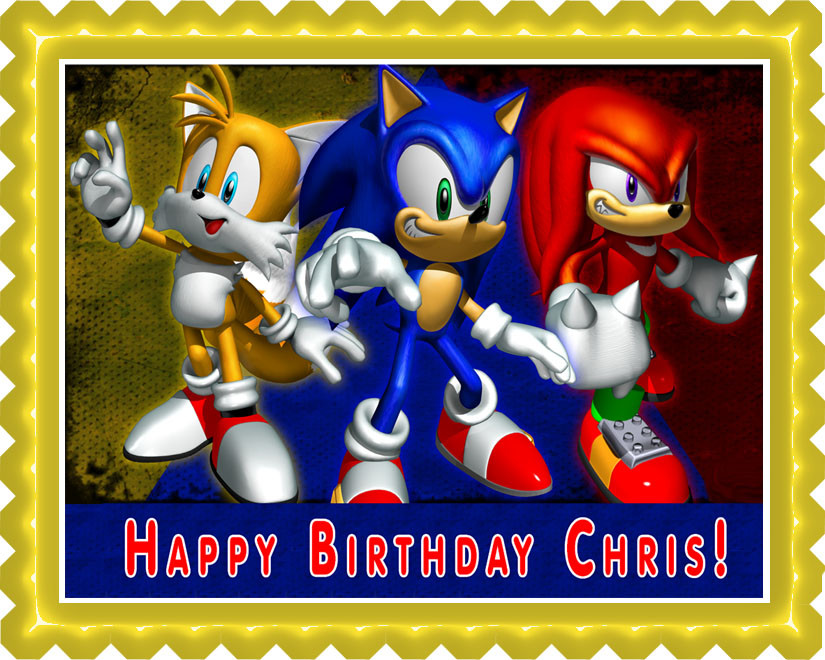 sonic the hedgehog edible cake topper