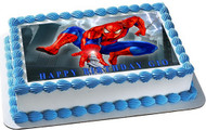 SPIDERMAN 1 Edible Birthday Cake Topper OR Cupcake Topper, Decor
