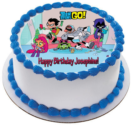 Teen Titans Go 3 Edible Birthday Cake Topper