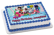 Teen Titans Go 3 Edible Birthday Cake Topper OR Cupcake Topper, Decor