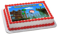Terraria 1 Edible Birthday Cake Topper OR Cupcake Topper, Decor