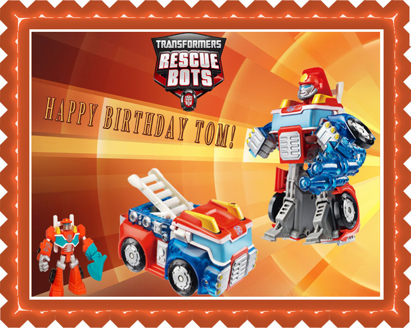Transformers Rescue Bots 6 Edible Birthday Cake Topper