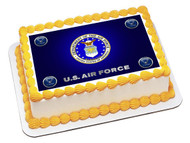 US Air Force Edible Birthday Cake Topper OR Cupcake Topper, Decor