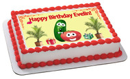 Veggie Larry and Bob Edible Birthday Cake Topper OR Cupcake Topper, Decor