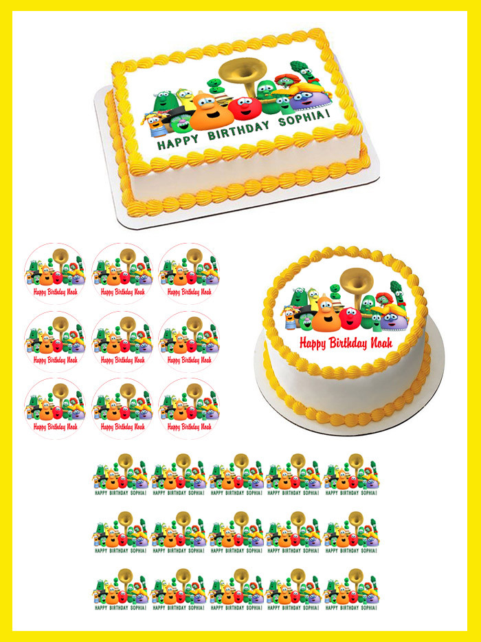 Veggie Tales 1 Edible Birthday Cake Topper
