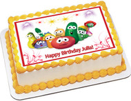 VEGGIE TALES 6 Edible Birthday Cake Topper OR Cupcake Topper, Decor