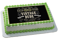 Vintage Dude 60th Edible Birthday Cake Topper OR Cupcake Topper, Decor