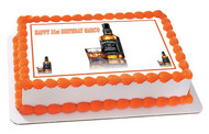 Whiskey Bottle Edible Birthday Cake Topper OR Cupcake Topper, Decor