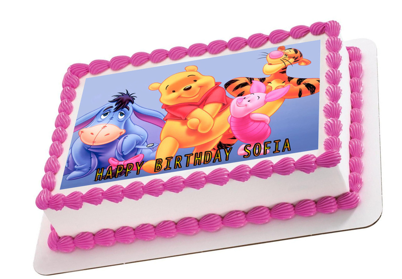 Winnie Pooh 2 Edible Birthday Cake Topper