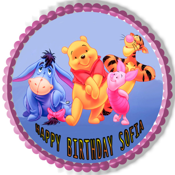 Winnie Pooh 2 Edible Birthday Cake Topper