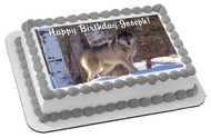 Wolf Edible Birthday Cake Topper OR Cupcake Topper, Decor