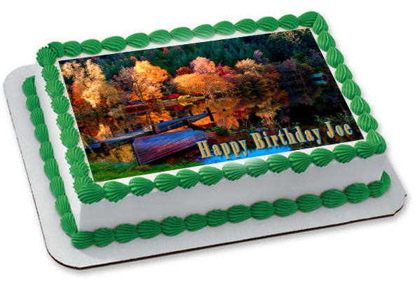 Nature Autumn Edible Birthday Cake Topper Find images of birthday cake. edible cake image