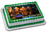 Nature - Autumn Edible Birthday Cake Topper OR Cupcake Topper, Decor