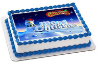 Christmas 3 Edible Birthday Cake Topper OR Cupcake Topper, Decor