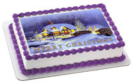 Christmas 5 Edible Birthday Cake Topper OR Cupcake Topper, Decor