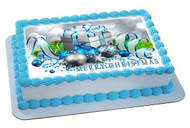Christmas 6 Edible Birthday Cake Topper OR Cupcake Topper, Decor