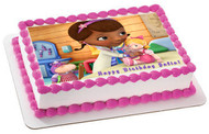 Doc McStuffins 2 Edible Birthday Cake Topper OR Cupcake Topper, Decor