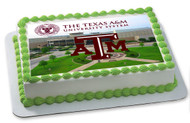 Texas A&M University 2 Edible Birthday Cake Topper OR Cupcake Topper, Decor
