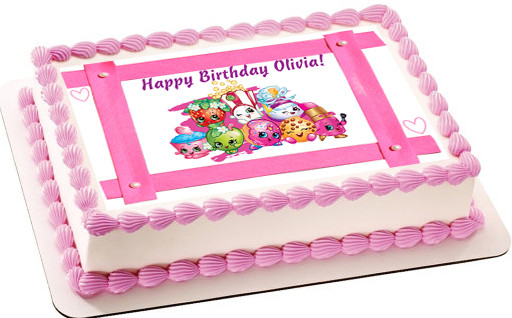 Shopkins 7.5/" Round Personalised Message Birthday Cake Topper