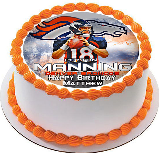 Peyton Manning Denver Broncos Edible Birthday Cake Topper