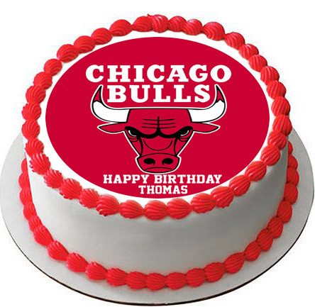 Chicago Bulls Edible Birthday Cake Topper