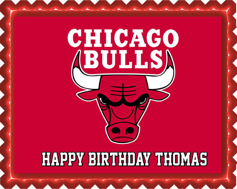 Chicago Bulls Edible Birthday Cake Topper