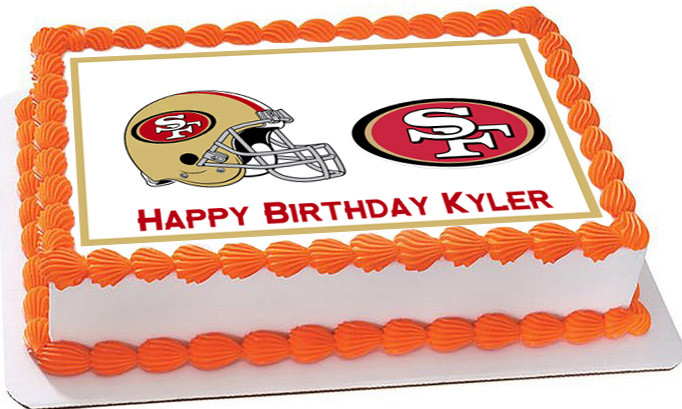 49ers Personalized Cake Topper 8 Inches Round Birthday Cake Topper