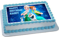 Frozen Fever Elsa Anna Edible Birthday Cake Topper OR Cupcake Topper, Decor
