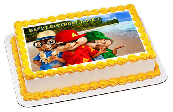 Alvin And The Chipmunks Road Chip 3 Edible Birthday Cake Topper
