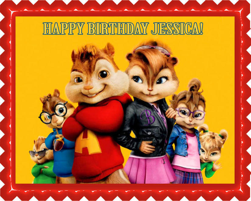 Alvin And The Chipmunks Road Chip 4 Edible Birthday Cake Topper