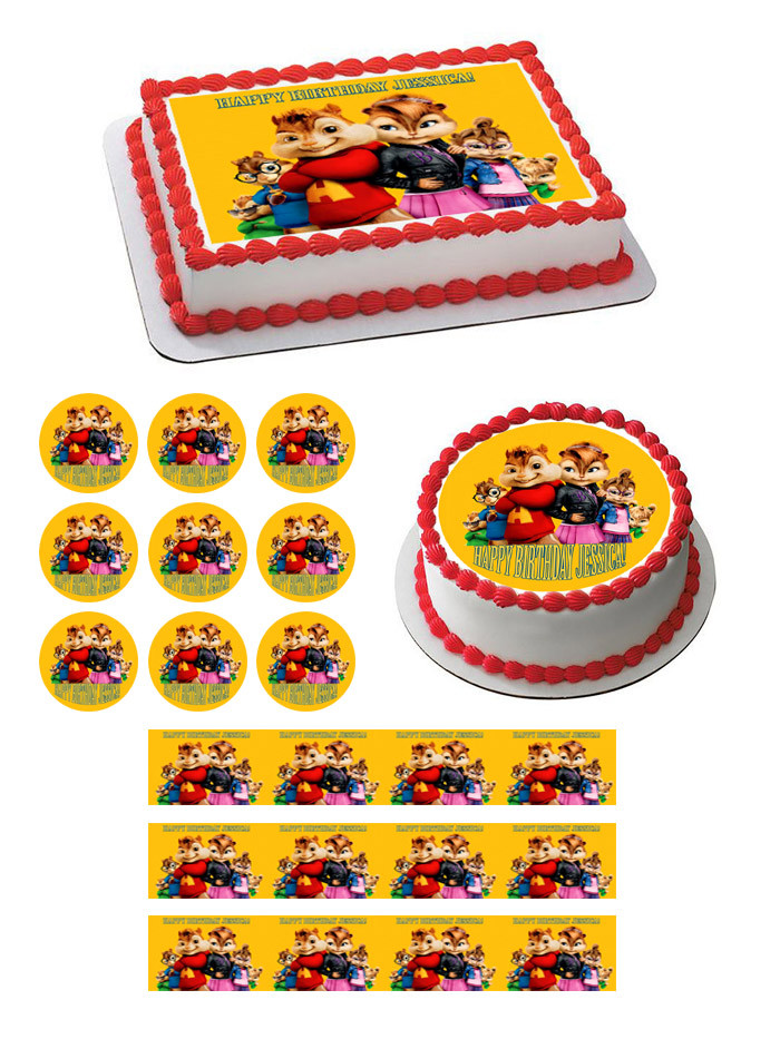 Alvin And The Chipmunks Road Chip 4 Edible Birthday Cake Topper
