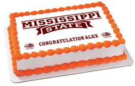 Mississippi State University Edible Birthday Cake Topper OR Cupcake Topper, Decor