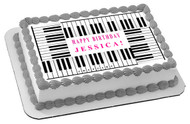 Piano Keys Edible Birthday Cake Topper OR Cupcake Topper, Decor