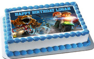 Jurassic World Dinosaur Lego Edible Birthday Cake Topper OR Cupcake Topper, Decor