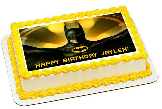 Batman Yellow Edible Birthday Cake Topper