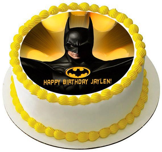 Batman Yellow Edible Birthday Cake Topper